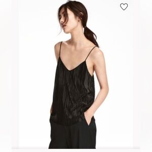 H&M Pleated strappy top black Sz S
